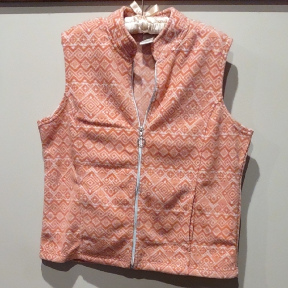 Blair Jackets & Blazers - Fleece Vest, Blair Orange Dark Geometric Vest